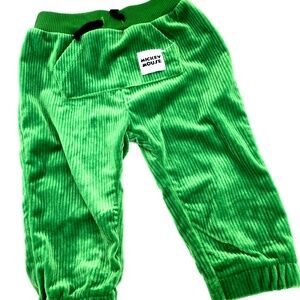 Dinsey Mickey Mouse Baby Pants Size 6/9m Green Elastic Waist Pockets Infant VTG